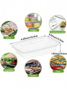 50pcs Plastic Food Storage Containers With Snap Lids - 50ml, Stackable And Microwave , Suitable For Meal Prep And Takeout, Durable Rectangular Bento Boxes For Healthy Eating - Transparent - View 3
