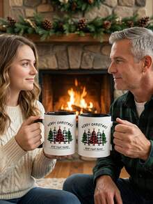 Custom 1PC Christmas Mug 11oz Personalized Name Coffee Cup Novelty Custom Xmas Gift - Green - View 6