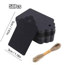 50/100/200 张空白牛皮纸标签，带绳，复古礼品包装标签，适用于婚礼派对、烘焙袋、服装卡片、logo标签、青少年用品，价格实惠，风格独特，迷你可爱，酷炫小玩意，新奇小物件。 - 彩色 - 查看 18