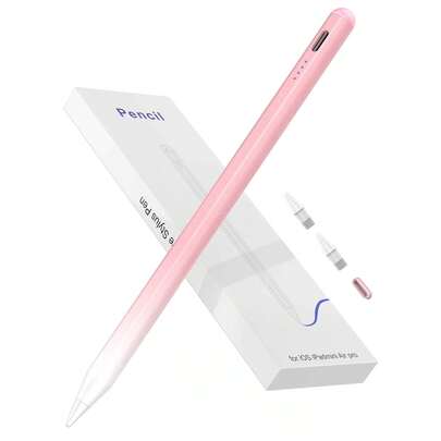 Stylet avec une capacité de 90 mAh, doté de fonctionnalités anti-erreur de contact et de détection d'inclinaison, compatible avec l'iPad 10 (10,9 pouces, 2022), l'Air 4/5/6/M4, l'iPad A16 (11 pouces, 2025), l'iPad Air 11/13 pouces (M3/M2), l'iPad Pro 11/12,9 pouces - rose dégradé