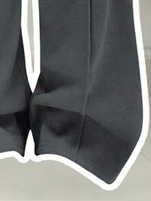 少女骑士印花短袖T恤和裤子休闲套装 - 深灰色 - 查看 6