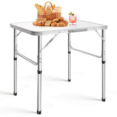7Sevenjokers Camping Picnic Table, Height-Adjustable Folding Table, Collapsible Camping Table, Lightweight Aluminium Study Desk. Suitable For Camping, Garden Parties, Picnics, Indoor/Outdoor Kitchen Worktops And Barbecues. Dimensions When Unfolded: 75x55x33/70cm.