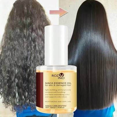 秋冬季10合1抗静电护发秘诀，50毫升玛卡护发油，即刻深层滋养柔顺秀发，天然精华液——富含油脂，针对毛躁发质，2秒从发根到发梢，滋润干燥缺水秀发，令秀发瞬间蓬松丰盈，水润不油腻，保湿效果极佳，圣诞礼物，明星同款，旅行必备[情人节、婚礼回礼小礼物]