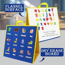 hoojojo 一套可折叠手持式毛毡磁性白板，适用于儿童、教育辅助工具、教师辅助工具和学习用品，立式三角形展示板，返校教室家庭适用 - 彩色 - 查看 3