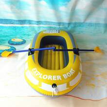1pc Small PVC Inflatable Recreational Boat, 2-Person Inflatable Fishing Boat Drifting Boat - Yellow - View 7