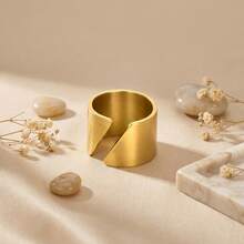 1pc Fashionable Crystal Shell Heart Ring, Suitable For Women's Daily Wear - Stainless Steel Ring - View 19