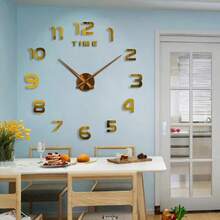 2026 Modern Design Large 3D DIY Quartz Clock, Fashionable Mirror Surface Sticker, Living Room Home Decor Wall Clock - 1PC - View 10