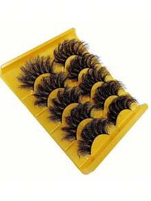 【5对装】14毫米（0.55英寸）全头假睫毛 - 持久蓬松，极致浓密，打造迷人眼妆 - 黑色 - 查看 4