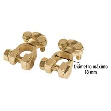Par de terminales para batería, de latón poste superior. - A - Ver 1