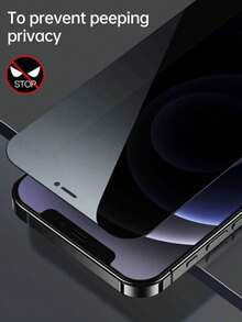 2pcs Anti-Spy Phone Screen Protection Tempered Film Compatible With Apple Phone 6/6s,7/8/Plus,X/Xs/XS Max,11/11pro/11 Pro Max,12mini/12/12 Pro/12 Pro Max,13/13mini/13 Pro/13 Pro Max,14/14 Plus/14 Pro/14 Pro Max,15/15Plus/15Pro/15Promax, 16/16e - Black - View 3