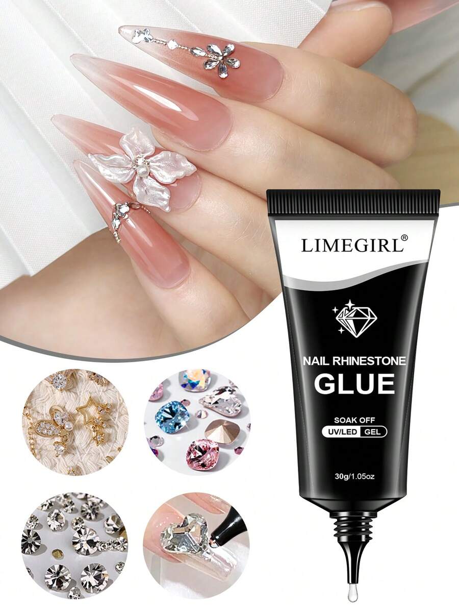 LIMEGIRL 钻石美甲胶:超强凝胶美甲胶,适用于美甲装饰和宝石,3D美甲水钻,适用于美甲沙龙和DIY美甲,30克装,需UV灯固化,美容礼品 - 1PC - 查看 1