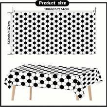 1 chiếc khăn trải bàn tiệc bóng đá 54 x 108 inch, khăn trải bàn hình quả bóng đá dùng một lần, chống thấm nước, bằng nhựa, dùng cho sinh nhật, hình chữ nhật, chủ đề bóng đá. - Nhiều màu - Xem 2