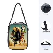 Set de 3 piezas Mochila unisex | Estilo italiano, estampado de dibujos animales, correas ajustables, cierre con cremallera - Incluye mochila, bolso bandolera, estuche | Escuela, viaje, campamento, adolescente - [Multicolor] - Ver 5