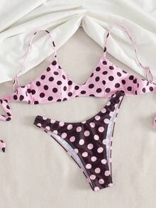 Sultry Sol Bộ đồ bơi hai mảnh màu đen trắng gợi cảm dành cho nữ, bikini mùa hè đi biển màu hồng, thích hợp cho kỳ nghỉ. - Hồng - Xem 6