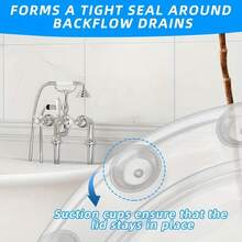 （1 件装或 2 件装）浴缸溢水盖，让您享受更深的浸泡体验 - 6.1 英寸透明塑料盖可阻挡溢水孔，让您将浴缸注水更高 - 2 Pcs - 查看 3