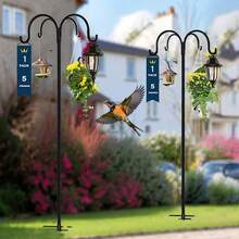88-Inch Shepherd's Hook, 19-Tube Multi-Hook, 5 Ground Spikes, Bird Feeder, Suitable For Hanging Flower Baskets, Birdcages, Lamps, Etc. In Gardens, Yards, And Hallways - 牧羊鉤 - 查看 4