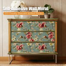 BVL 1卷 0.24毫米 复古橄榄绿花卉图案乙烯基壁纸 可移除自粘墙纸 自粘墙纸 装饰墙贴 家居装饰及配件 客厅装饰及配件 厨房壁纸 - 霧青薔薇 - 查看 11