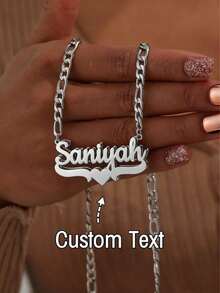 Customized Stainless Steel Double-Layer Necklace, Heart-Shaped And English Letter Collarbone Chain Pendant Accessory, Is An Ideal Gift For Couples, Friends, Family, Mother's Day. Available In Gold And Silver, Fashionable, Stretchable, Simple, Casual, Personalized, It Is A Unique Gift For Girlfriends, Mothers, Family, Friends, Daughters, Suitable For Anniversaries, Valentine's Day, Mother's Day, Birthdays, Graduation Ceremonies, Daily Wear, Weddings, Dances And Other Occasions. Gold, Fashionable, Colorful, Retro, , Minimalist Y2K, In The 2000s, Fashion, Customization, Personalization, And Uniqueness Made It An Ideal Gift For Her, Boyfriend, Girlfriend, Dad, Mom, Family, And Friends. It Is Suitable For Anniversaries, Birthdays, Graduation Ceremonies, Dances, Parties, Ladies' Jewelry, Study Supplies, Back To School, Office, School, Classrooms, Teacher Gifts, Universities, And Other Occasions. - 彩色 - 查看 2