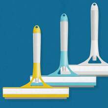 1pc Glass Cleaning Brush, Made Of Polypropylene, 25.7cm*21.5cm, 3-In-1 Multifunctional Home Glass Cleaner For Bathroom, Kitchen, Dining Room And Living Room - Multicolor - View 4