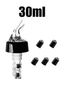 1个30/45毫升自动量杯倒酒器+5个黑色小帽，快速烈酒量杯倒酒器，饮品/葡萄酒/鸡尾酒分配器，西式葡萄酒嘴，葡萄酒倒酒器，家用酒吧用品，家用酒吧工具，酒精量杯分配器，全新设计 - 彩色 - 查看 10