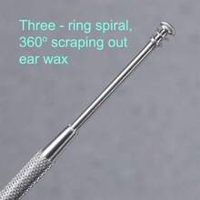 2 Pack - Stainl Steel Ear Spoon Portable Double-Ended Ear Pick Ear Wax Removal Tools Cleaning Ear Cleaner Spoon Spiral Ear Clean Tool - như hình - Xem 5