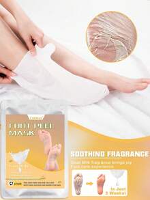 5双装足部去角质面膜 - 无酒精，蕴含玻尿酸和甘油，去除死皮，滋润肌肤，缓解脚后跟干裂，软化粗糙足部肌肤，适合秋冬季使用 - 白色 - 查看 4