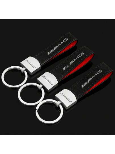 Llavero de coche de ante para M / Audi Sline / Benz | Llavero tricolor | Accesorio de llavero de cuero suave