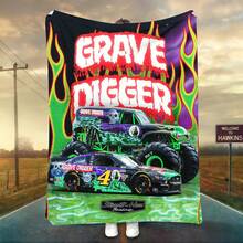 1 PIEZA Manta de camión monstruo de Monster Jam 3D, regalo original para aficionados a los deportes de motor, decoración temática para el hombre cueva, acento para fiesta retro de ciencia ficción y recuerdo del día de carrera, manta suave para el hogar, dormitorio, cama, sofá, picnic, viaje, oficina - multicolor 20 - Ver 11
