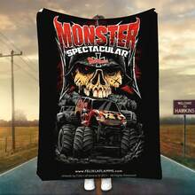 1PC 3D Monster Jam Monster Truck Cartoon Blanket, Edgy Gift For Motorsports Fans, Themed Man Cave Decor, Retro Sci-Fi Party Accent & Race Day Souvenir,Soft Throw Blanket For Home Bedroom Bed Sofa Picnic Travel Office Cover Blanket - nhiều màu 33 - Xem 1