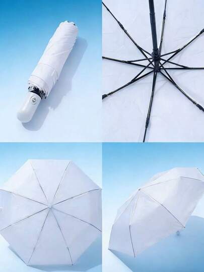 1pc White Umbrella With 8 Ribs, Clean And Transparent, Built-In Soft Focus Filter, Easily Capture Atmospheric Film-Like Photos Even In Rainy Days, Suitable For Refreshing Outfits, Bid Farewell To Gloomy Rainy Days, Match Sweet, Korean, And Minimalist Styles,Mother's Day Gift,Bedroom Decor,Garden,Kitchen Decor,Summer,Beach,Travel Essentials,Room Decor,Squishy,Graduation