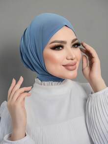 1顶时尚休闲优雅速戴头巾帽，经典简约风格，柔软透气的莫代尔面料，适合日常生活、节日、祈祷等场合。 - 多色 - 查看 17