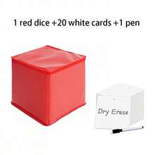 BELLKIDS 1 Stück DIY Einsatzkarte Würfel, 4 Farben, kann mit Karten für Kartenerkennungsspiele verwendet werden, Lernwürfel-Spielzeug, hexagonaler Würfel, geeignet für Klassenzimmer, Partys, Zuhause, Lehrmittel, Brettspiele, Würfelspiele, Set - Verschiedenfarbig - Übersicht 18