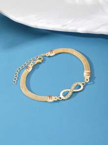 1件女士八角形手链，时尚百搭，适合日常佩戴 - 金色 - 查看 3