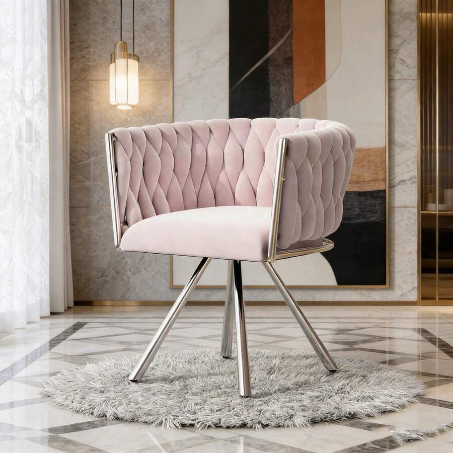 Vanity Stools - Pink + Velvet - View 1