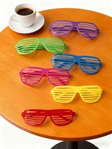 Venetian Blind Masquerade Party Glasses, Frameless - Multicolor - View 3
