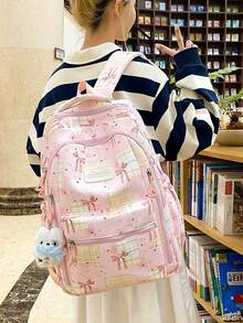 轻便背包，可爱星空格子图案，适合高中生和大学生，清新甜美的日系风格 - A - 查看 3