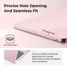 Pink Crystal Clear Hard Shell Protective Case, Suitable For Mac Book Apple Laptop Air 13.3 Inch A2337 A2179 A1932 (2018-2021 M1), Air 13.6 Inch A2681 A3113 A3240, Air 15 Inch A2941 A3114 A3241 (2022-2025 M2 M3 M4), Pro 13.3 Inch/14 Inch/16 Inch - Plastic Protective Cover, Ultra-Thin, Anti-Slip Feet, Lightweight Plastic Shell - Baby Pink - View 4