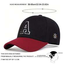 1pc Women's A Letter Embroidered Baseball Cap, Streetwear Fashion Casual Hat For Spring, Autumn, Travel, Beach Vacation - Multicolor - View 2