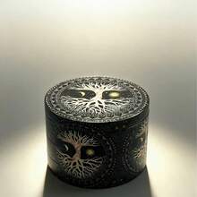 4-Layer Zinc Alloy Grinder With Golden Tree Of Life Theme, Precise Serrated Grinding For Fine Texture, Practical Kitchen Tool - Multicolor - View 3