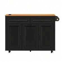 Mobile Storage Islands - Black + MDF - View 8