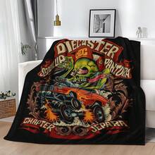 1PC 3D Monster Jam Monster Truck Cartoon Blanket, Edgy Gift For Motorsports Fans, Themed Man Cave Decor, Retro Sci-Fi Party Accent & Race Day Souvenir,Soft Throw Blanket For Home Bedroom Bed Sofa Picnic Travel Office Cover Blanket - nhiều màu 15 - Xem 3
