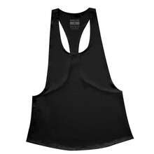 Camiseta deportiva sin mangas para mujer, Top deportivo para Fitness, camiseta en forma de T de secado rápido, Top ajustado sin mangas para correr, abrigo - Negro - Ver 1