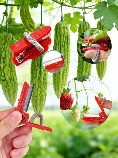 2pcs/1pc Multi-Functional Gardening Thumb Pruner, Sharp Blades, Trimming And Harvesting Tool, Fruit Cutting Knife, Finger Protection Ring, Collector, Ergonomic Handle, Non-Slip Grip, Durable Structure, Portable Finger Knife, Suitable For Tea Leaves, Herbs, Roses, Succulents