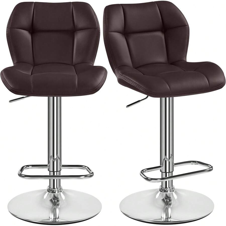 Sgabelli bar - Marrone - Pelle - Visualizzare 1