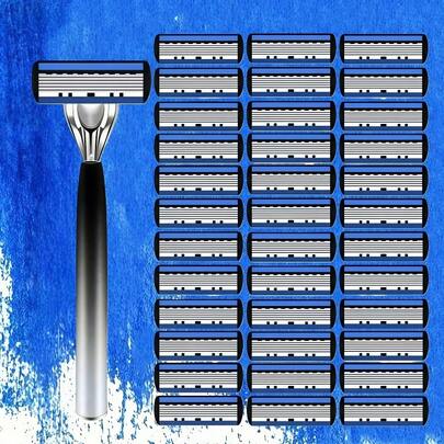 [Premium Razor] Ultra-Sharp Premium Retro Manual Razor Set | 6-Layer Blades, Interchangeable Heads, Ergonomic Handle, Reusable Refillable Design For Smooth Shaving Precision - Perfect Father's Day And Birthday Gift