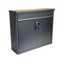 Mail Box Post Letter Box Wall Mounted Large Steel Lockable Blk By Buckingham - C - View 1