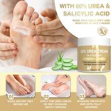 AURANY 60%尿素+水杨酸深层修护足霜，100克，去除老茧和干裂的脚后跟，持久保湿，男女通用，滋养并软化足部肌肤 - 無味 - 查看 3