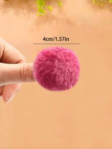 10pcs/Set Cute Fluffy Pom Pom Hair Clips, Includes Pink, White, Beige And More, Soft Colorful Pom Pom Side Clips - Suitable For Girls And Women, Create A Gentle And Adorable Look For Daily, Outing, Date, Party, School, Valentine's Day Gift, 2026 New Year Present,Summer,Holiday,Travel - Multicolor - View 5