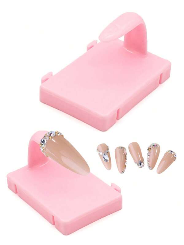 5Pcs Plastic Fake Nail Tip Practice Display Holder, Nail Art Training Stand Rack Nails Display Practice Art Painting Fake Nail Holder With Base For False Nail Designs Home DIY Beginner Salon Supplies