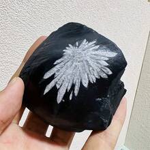 1 High-Quality Natural Chrysanthemum Stone Ornament Handmade With Natural Chrysanthemum Stone Pattern - Black and White - View 5